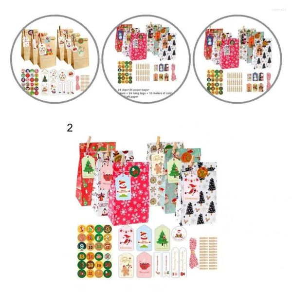Geschenkverpackung Candy Packing Bag Wiederverwendbares Weihnachtskalender -Lagerung gut