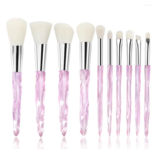 Make -up Pinsel 10pcs Kristall Set Loose Pulver Blush Contouring Foundation Lidschatten Concealer Beauty Tools Voll