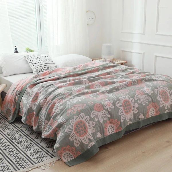 Cobertores Muslin Cotton Baby Bobet para cama Sofá Primavera Verão Summer Quilt Leve Throw Redding Coverlet Fidnom Kids