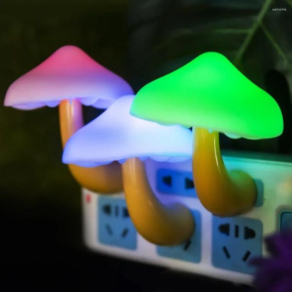 Decoração de festa 5 cores cogumelo led noite lâmpada leve criança bebê aqueça iluminação iluminação sensor de parede de parede de parede decoração de quarto de quarto