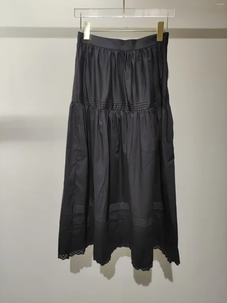 Юбки 2024 Женская мода Сексуальная ка простой черная юбка средней длины 0403