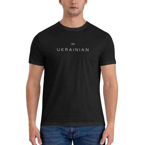Herren-T-Shirts Ukrainisch Ich bin ukrainisch montierte gedruckte T-Shirt Klassische lose Fashion T-Shirt Männer T-Shirt Frau Schwarz T-Shirts für Männer T240510