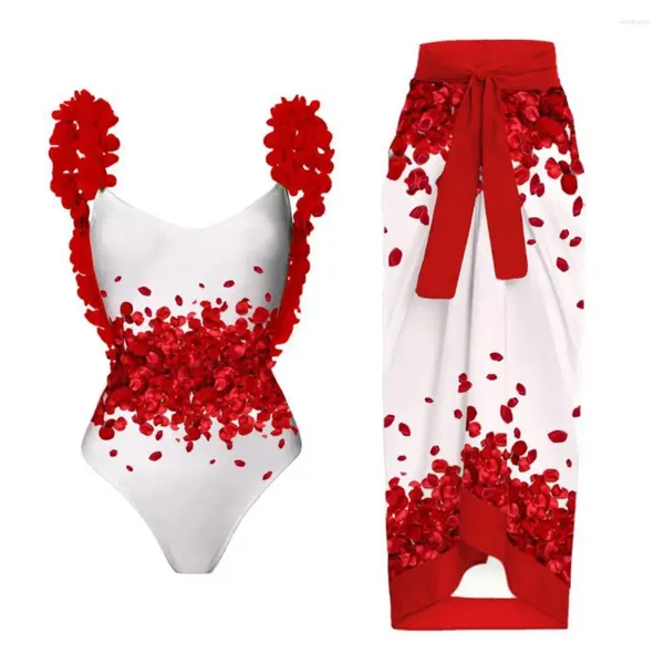 Costumi da bagno femminile monopezzo set di bikini stampato floreale con dettagli rotacapuli copertina sexy per l'estate
