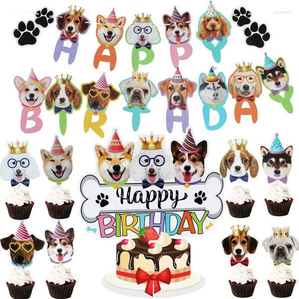 Hundebekleidung DIY PET BUTSTRUTTY FORY FLAG Banner Vorräte für Cupcake Decoration Accessoires Alle Haustiere Produkte Großhandel Großhandel