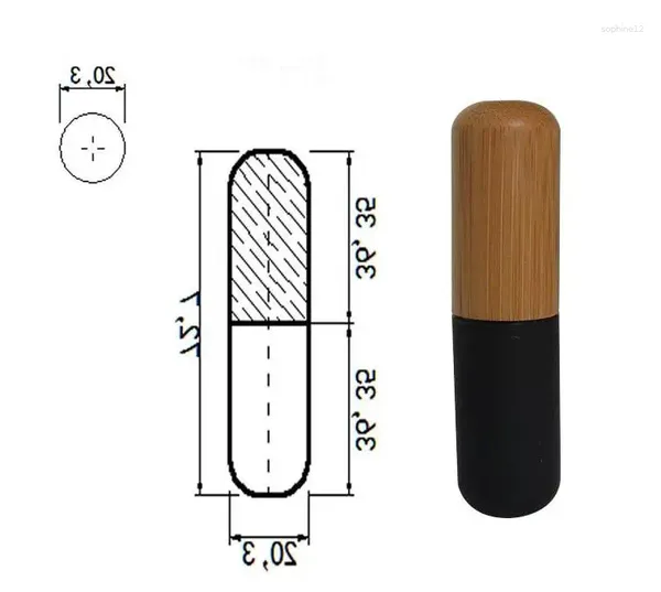 Garrafas de armazenamento 12,7 mm de batom de bambu vazio tubos com cílios de tampa de tampa rímel maquiagem de maquiagem de embalagem cosmética