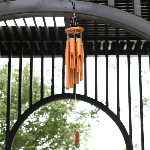 Estatuetas decorativas 1pc Creative Chinese Style Características Bamboo Wind Chime Pingente Home Holding Decoration Simplicity Bell