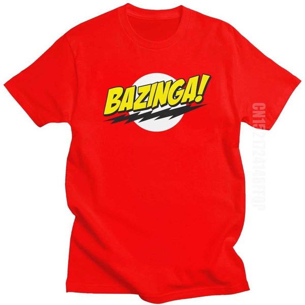 Herren T-Shirts Big Bang Theory Bazinga T-Shirt Herren 100% Baumwolle hübsches Sheldon Cooper T-Shirt GK TBBT T Top Birthday Geschenk kreativ T240510