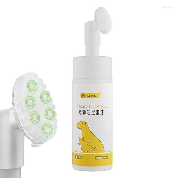 Limpador de vestuário para cães Cleanser de espuma de 150 ml com pincel de silicone sem enriquecer portátil destacável para gato