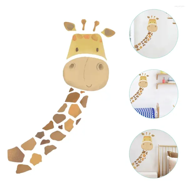 Figurine decorative Adesivo per parete giraffa graffiti sfondo di sfondo decalcomania giungla rimovibile in PVC autoadesivi decorazioni per la casa bambino
