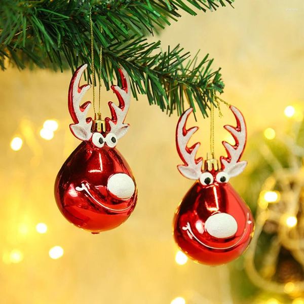 Decorazione per feste Elk Christmas Ball Ornaments 2pcs Tree Up Hanging Rendeer Design Balls per l'anno