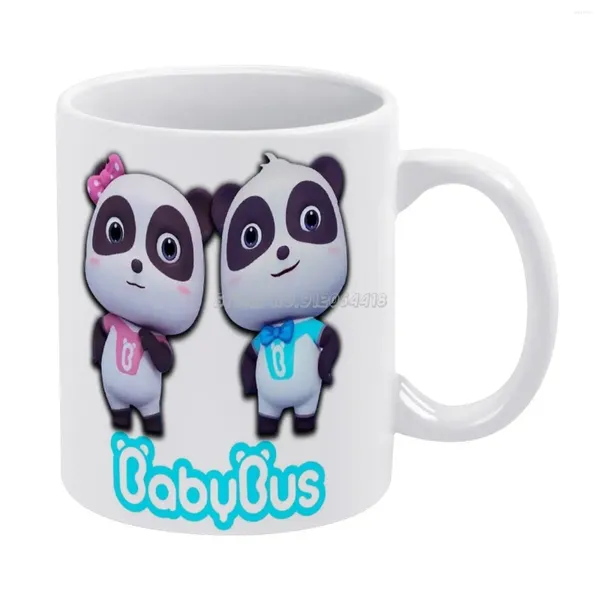 Кружки Babybus kiki и Panda Cartoon Coffee Ceamic Cup Cup Cup Milk Mug Theplemer Personalized Friend