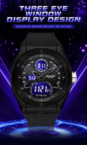 Relógios de pulso Sanda 3138 Trend Korean Edition Electronic Watch Creative Creative Personalized Fashion