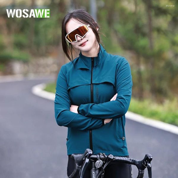 Jackets de corrida Wosawe Jersey de bicicleta de ciclismo feminino Reding Windbreak Vest Projeto destacável Jaqueta à prova d'água à prova de vento BH233