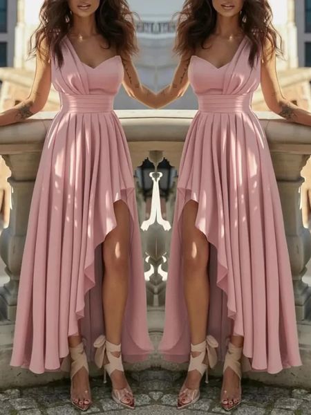 Sexy Frauen elegant rosa cocktailparty Abend Chic Gala Abschlusskleider Luxus formelles Anlass Brautjungfernkleid Kleider Kleider 240424