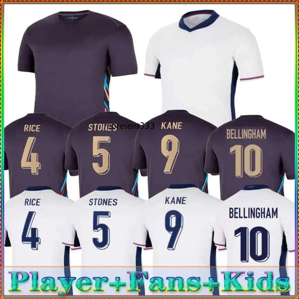 Camisa de futebol da Inglaterra 24 25 Kits Kids Kits Inglaterra Jerseys Saka Foden Bellingham Rashford Inglaterra Kane Sterling Grealish National Team Football Kit