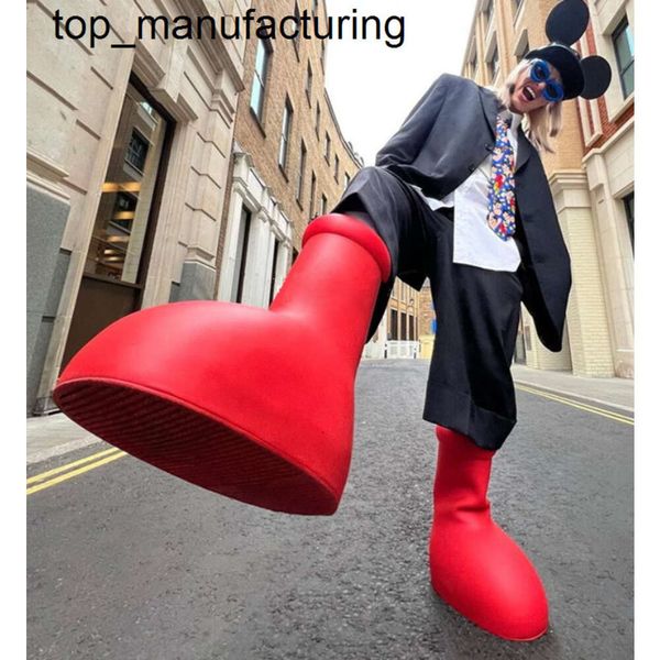 Big Boy Red Stiefel 2024SS Männer Frauen dicke Boden nicht Slip Booties Gummiplattform Bootie Modemarke Schuh Regenzubehör Herren Frauenstiefel