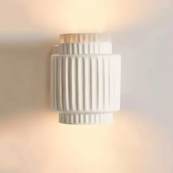 Lâmpada de parede japonês wabi sabi lanterna e27 de cabeça dupla nórdica para baixo para baixo da sala de estar da sala de estar decoração de iluminação de corredor