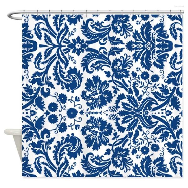 Tende da doccia blu blu bianco damasco tende in tessuto decorativo