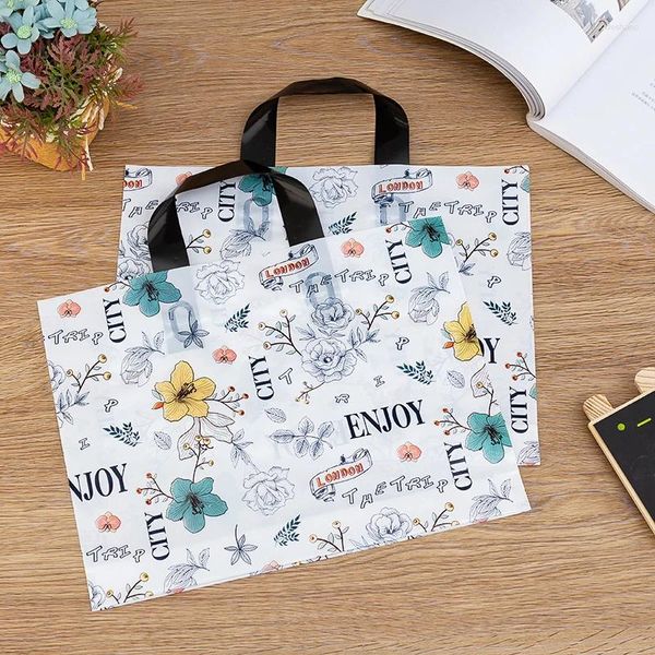 Decorazione per feste 2024 KWAII Floral Plastic Bags Borse Borse Women Fashion Candy Clear Transparent Tote Beach Borse Forniture