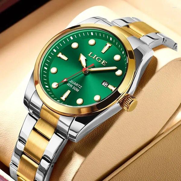Нарученные часы Lige Diver Watches for Men Fashion военный водонепроницаемый кварцевый хронограф Top Luxury Sport Watch Reloj Hombre