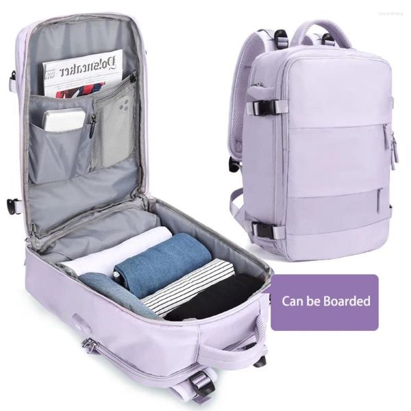 Bolsas escolares de grande capacidade feminino mochila adolescente menina USB carregando laptop independente bolsa de viagem