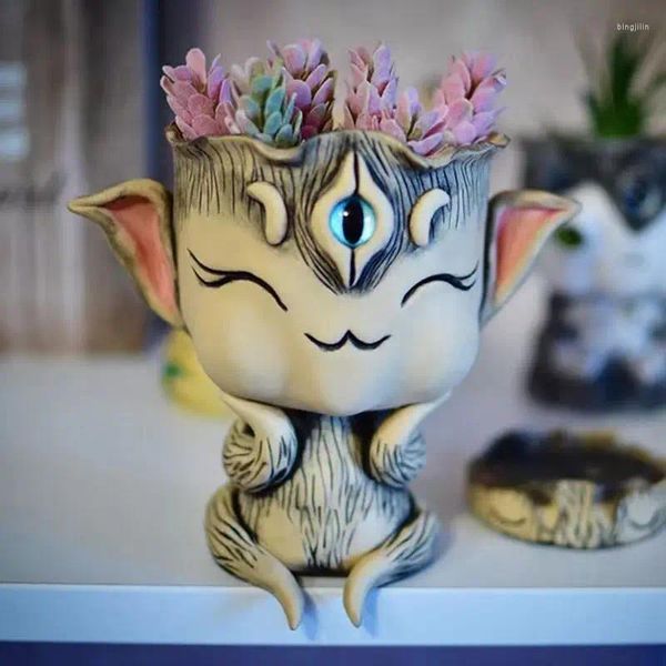 Vasi Resina Tree Erghi Elfo Flowerpot Creative Cartoon Office Desktop Decorazione Interni Giardino Ornamenti per sculture