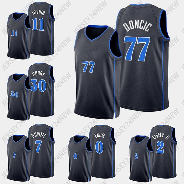 2024 City Luka Doncic Kyrie Irving Basketball Jerseys 77 11 Тим Хардвей-младший Кристиан Вуд Blue Black Edition Green Jersey 2023 24 New City XS-4XL Мужчины Женщины молодежи