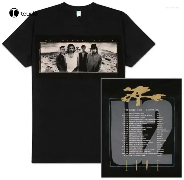 Herrenanzüge Nr. 2A1121 Baum 1987 Europäische Tour Offizielle Herren schwarze T -Shirt US Import