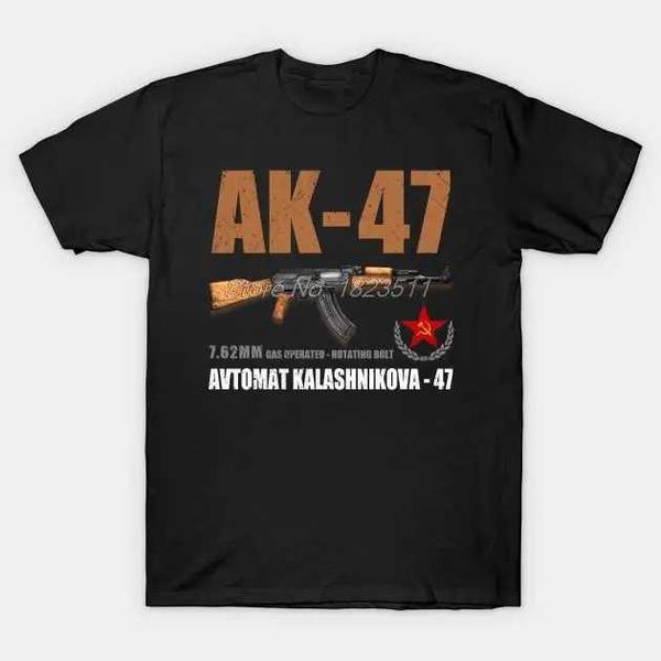 Herren-T-Shirts AK-47 Avtomat Kalashnikova Russian Riffle T-Shirt Herren T-Shirt Neue Männer Baumwoll T-Shirt TS Strtwear Harajuku T240510