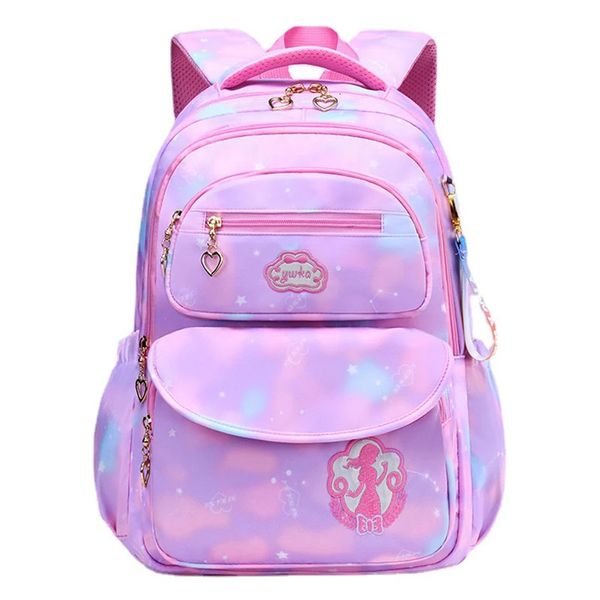 Infantil Girl Backpack School Bag Pink para criança Saco de escola adolescente Kawaii Cute