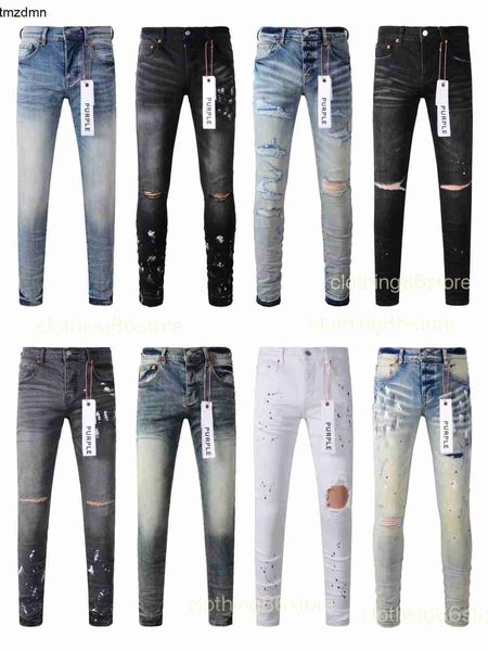 Jeans de jeans roxo jeans jeans jeans mass skinny jeans designer de luxo jeans calça angustiada motociclista raspada azul jean slim fit motocicleta