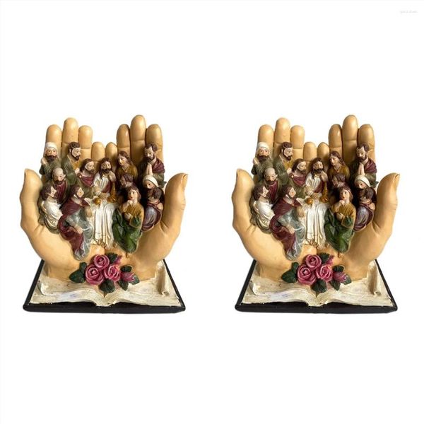 Figurine decorative 2x L'ultima scena della cena Gesù e 12 discepoli Statue religiosa Decorazioni di figurine cattoliche cristiane Gift-A