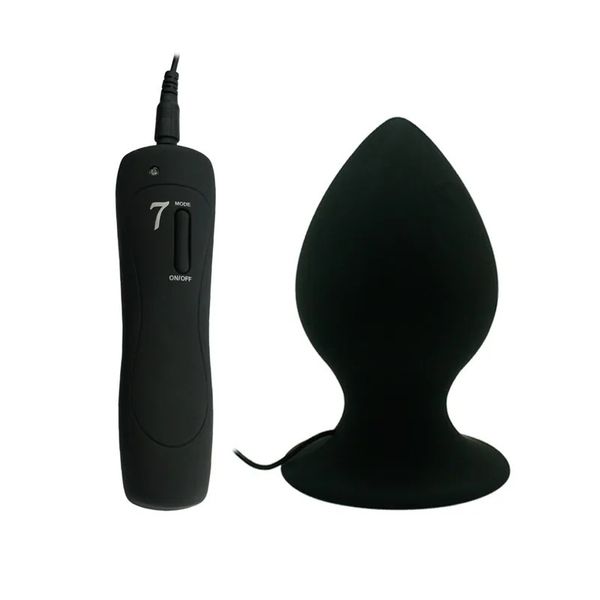 Modalità super grande 7 Modalità vibrante tappa in silicone tappo di grande vibratore anale enorme tappo anale -unisex giocattoli erotici per adulti Prodotti di sesso per adulti 240511