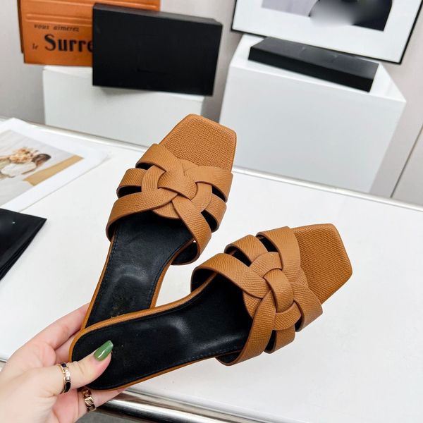 Summer Wear Tribute Women Leather Slides Flats Nu Pieds Sandals Scarpe Lady Beach Casual Slifors Ladies Comfort Walking Wholesale Footwear EU35-43