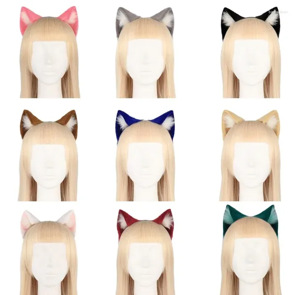 Forniture per feste lupo gattino cosplay coprifoglio sexy fasce per la testa animazione per animazione per animazione per capelli per il vivo gioco di ruolo q1jd