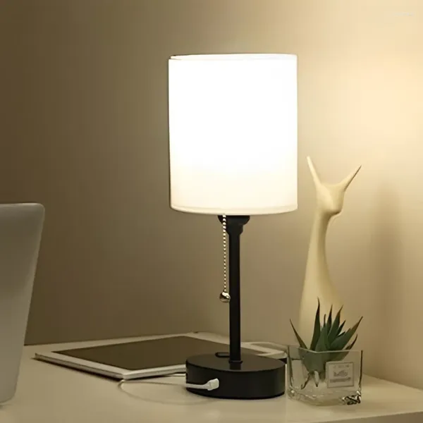 Lampade da tavolo Lampada da scrivania Care dell'occhio dimmerabile Luce di lettura con USB C e porte a catena al comodino bianco per il dormitorio per ufficio