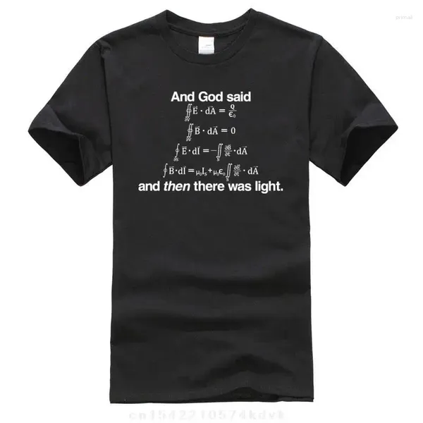 As camisetas masculinas de Deus disseram max bem equações matemática ciência de verão moda engraçada imprimir camisa de algodão casual