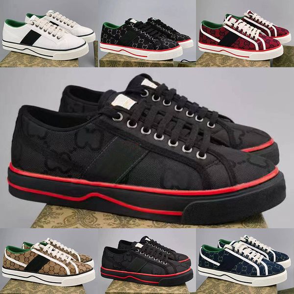 Tennis 1977 Canvas Casual Shoes Luxurys Designer Damen Schuh Italien Grüne und rote Webstreifen Gummi Sole Stretch Cotton Low Top Mens Sneakers