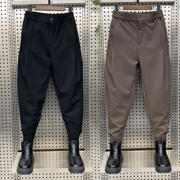 Herrenhosen 2024 lässige losen Weitbeinanzug Männer Einfache Korea Mode Männliche Hosen Solid High Street Kleidung Harlan