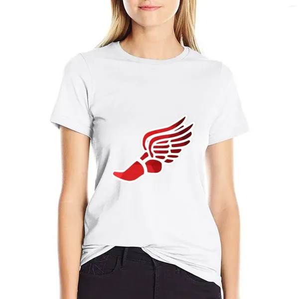 Polos da donna t-shirt per scarpe da pista rossa abiti hippie magliette femminili per donne