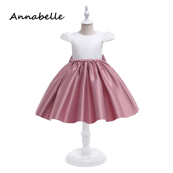 Девушка платья Annabelle Цветочное платье для свадебной вечеринки, детская принцесса, элегантный пухлый короткий рукав 2024