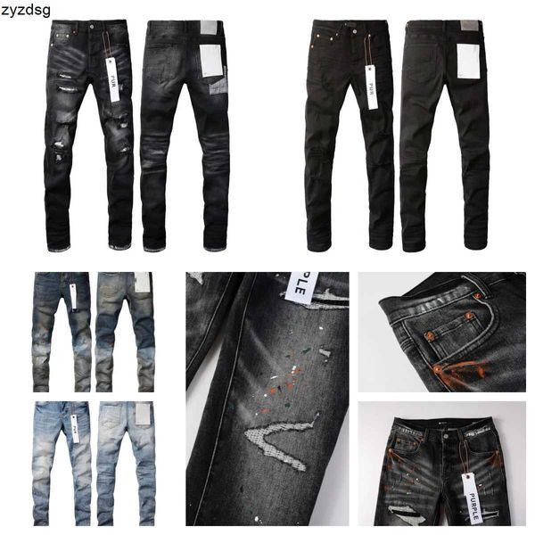 Mor kot erkek denim pantolon tasarımcısı jean yüksek kaliteli mor marka kot pantolon sıkıntılı yırtık biker sokak kıyafeti sıradan tasarımcılar joggers pant pantolon vintage kot pantolon