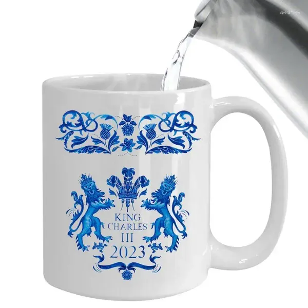 Tazze in ceramica re Charles III Cup Cup DECORAZIONI PARTY COARE tazza 2024 Gift britannici souvenir