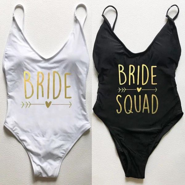 Swimwear's Swimwear Bride Squad Love Stamping One Piece Swimsuit Domenne sexy Body