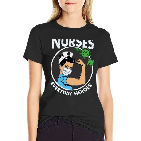 Frauenpolos Krankenschwestern Everyday Heroes T-Shirt Weibliche Kleidung Tierdruck Hemd für Mädchen Kleidung Frau