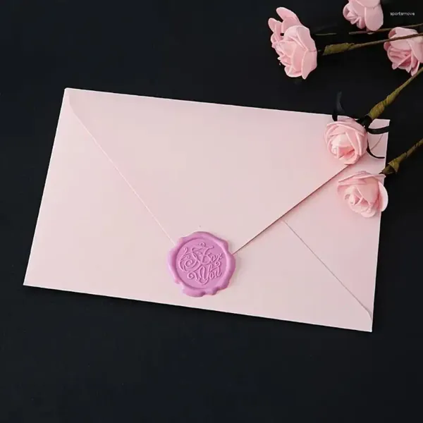 Geschenkverpackung romantischer rosa Umschlag Set Paper Postkarten Wachs Segen Segen Dank Fire Lackierungen Dekoration Dekoration