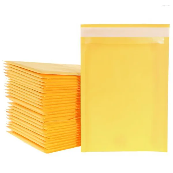 Hediye sargısı 100pcs kraft kağıt kabarcık zarfları çanta postaları posta çantası ile yastıklı zarf 20x25cm