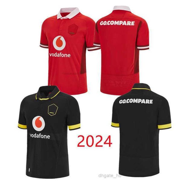 2023/24 New Wales Rugby Shirt Black Red Trikots Sever Version Polo T-Shirt 24 25 Top Welsh Rugby Home Away Training Größe S-3xl