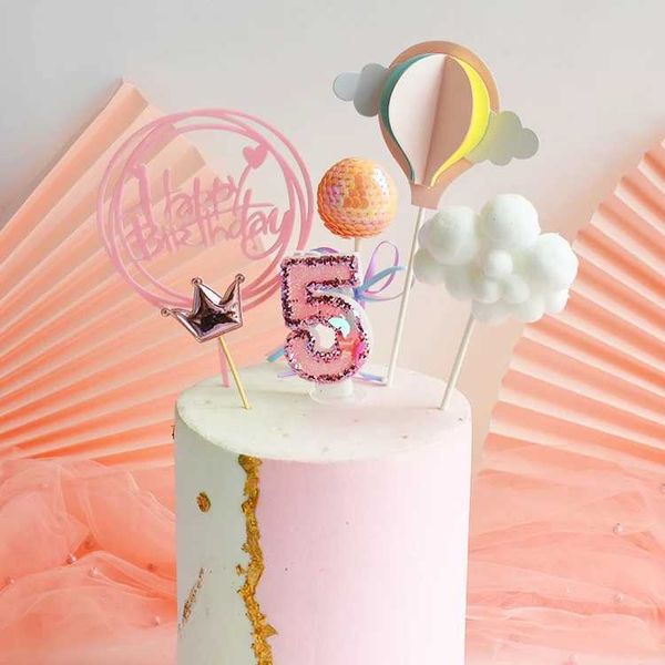 5 pezzi candele per bambini candele di compleanno 0-9 numeri a candela rosa Leabe cereali per la festa della decorazione per decorazioni per decorazioni per decorazione