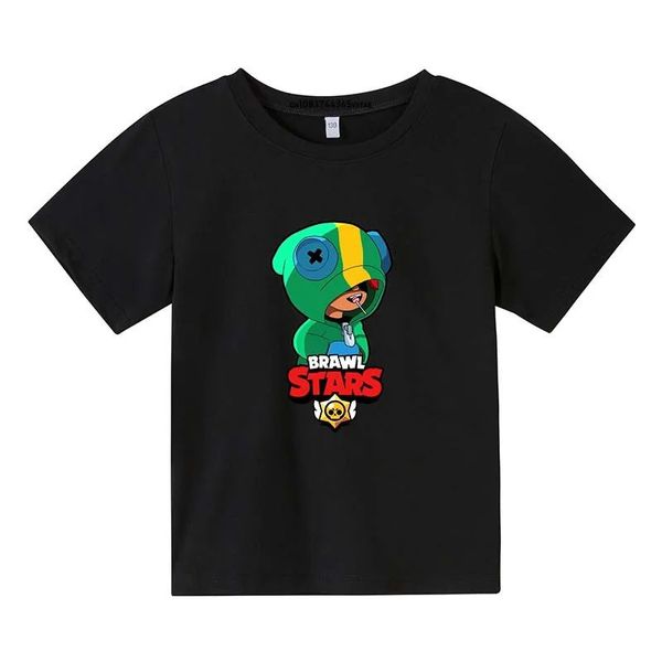 Kid Summer Leon Shark Game Stampa Tshirt a maniche corte 313 anni ragazzi Girls Outfit Casual Tees Shirts Children Codice 240511